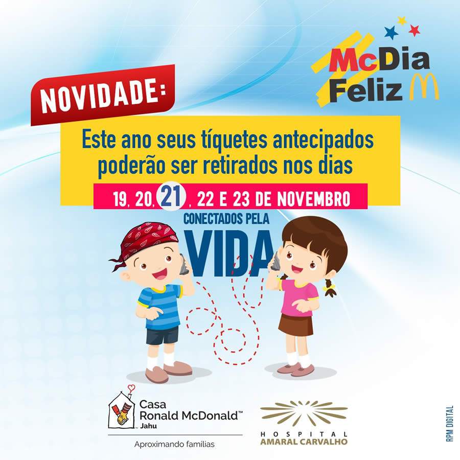 Oito cidades arrecadam recursos para a Casa Ronald McDonald Jahu no McDia Feliz 2020