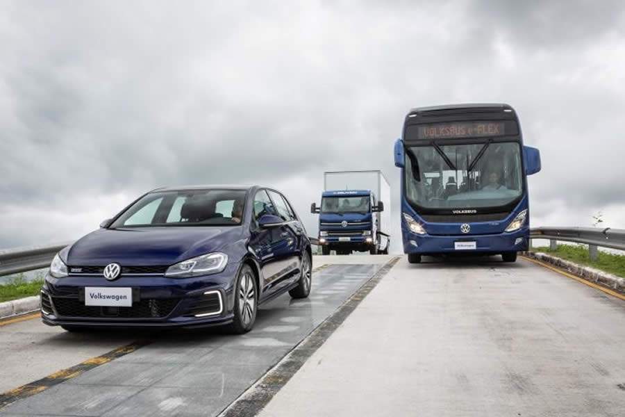 Caminhão elétrico e-Delivery e os híbridos Golf GTE e Volksbus e-Flex