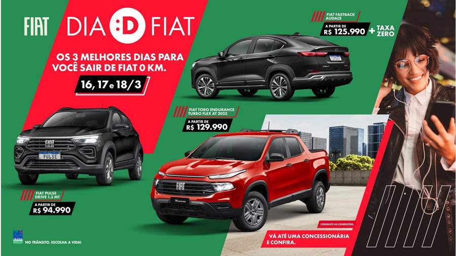 Fiat promove Dia D com descontos de mais de R$ 30 mil