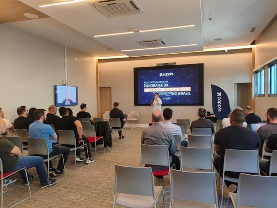 Apresentação dos resultados da Pesquisa de IA (Créditos: Gabriel Figueira)