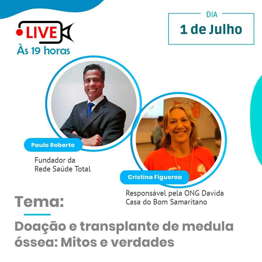 Rede Sa&uacute;de Total realiza live sobre doa&ccedil;&atilde;o e transplante de medula &oacute;ssea