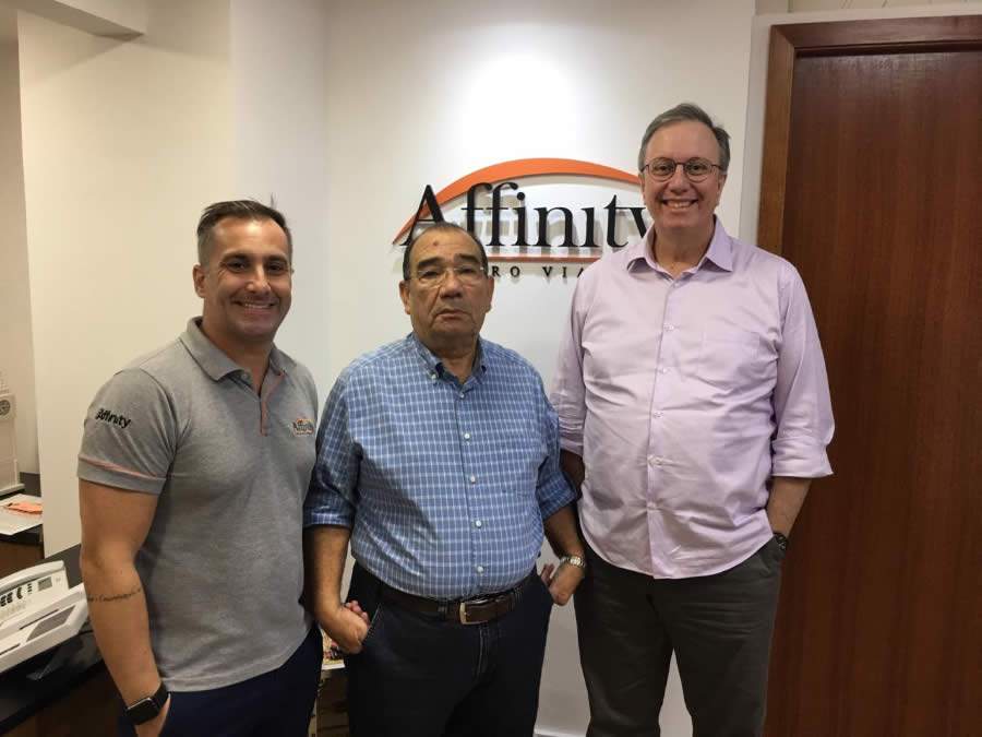 Alexandre Lan&ccedil;a, diretor de Marketing e Eventos; Marilberto Fran&ccedil;a, CEO; e Jos&eacute; Carlos Menezes, diretor geral da Affinity