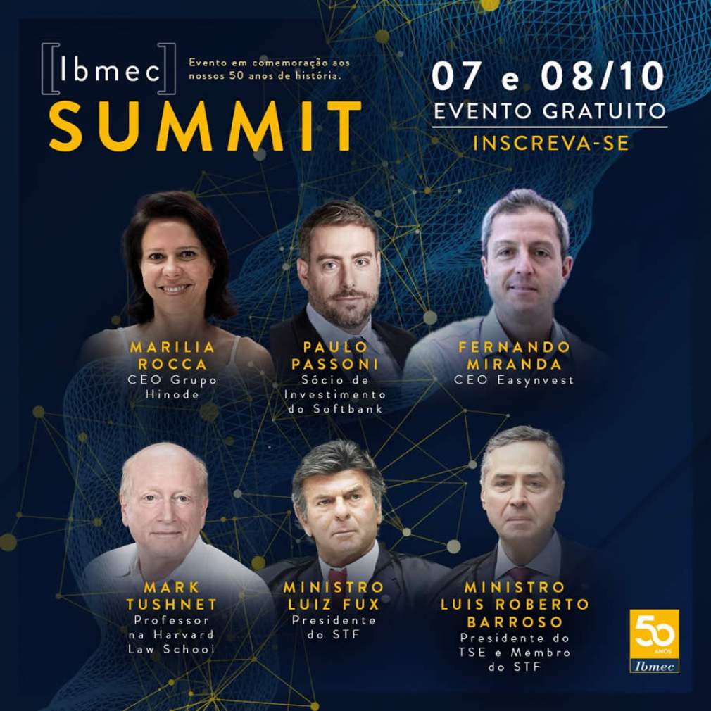Ibmec Summit celebra 50 anos da instituição com discussões sobre o futuro da economia, do empreendedorismo e do direito