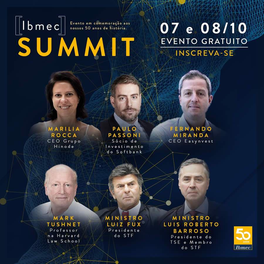Ibmec Summit celebra 50 anos da instituição com discussões sobre o futuro da economia, do empreendedorismo e do direito