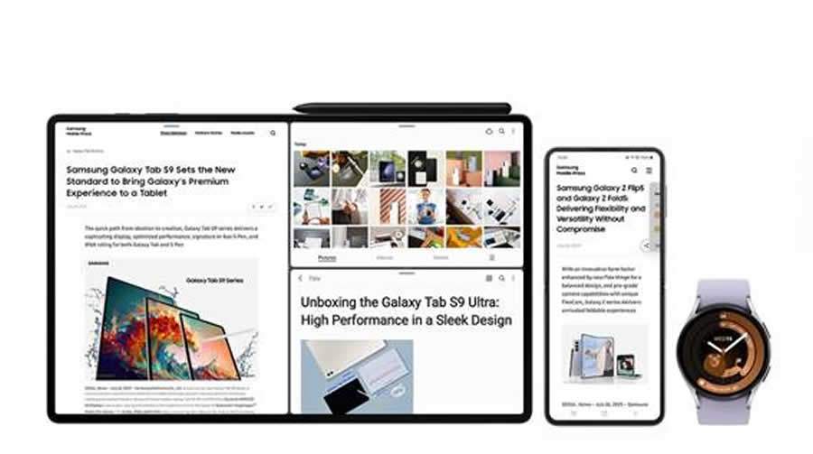 Samsung leva as mais recentes experi&ecirc;ncias dos dispositivos Galaxy Z Fold5, Z Flip5, linha Tab S9 e linha Watch6 para gera&ccedil;&otilde;es anteriores