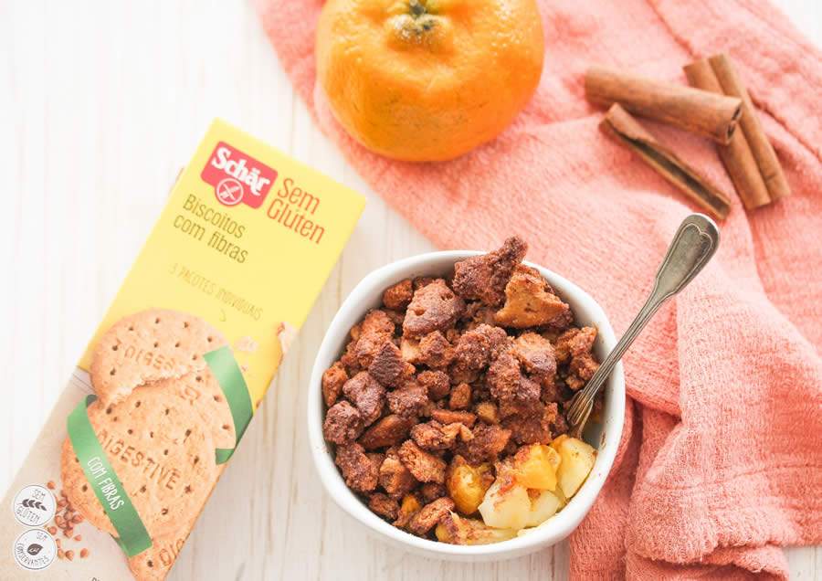 Como sobremesa ou lanche: Crumble sem glúten e rico em fibras
