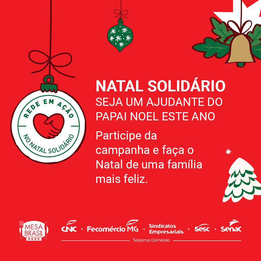 Natal Solid&aacute;rio do Sesc em Minas pretende arrecadar 118 toneladas de alimentos