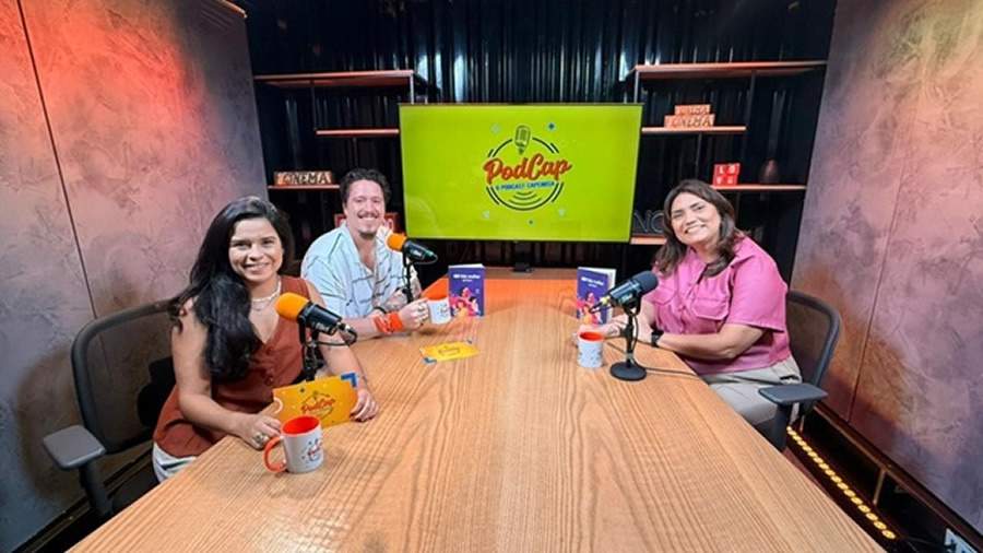 A partir da esquerda, Carolina Ferreira, Pedro Marcelino e Valeria Chaves