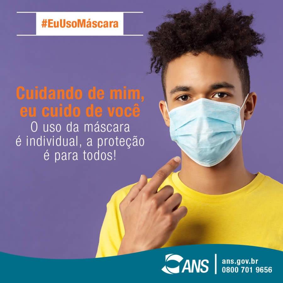 Campanha da ANS reforça recomendação pelo uso de máscara de proteção contra o Coronavírus