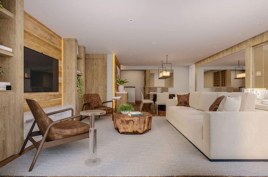 O uso de ferramentas 3D na arquitetura permite uma construção mais eficiente, por isso estão sendo cada vez mais usados pelos profissionais. A representação tridimensional fornece uma visão mais completa e realista do projeto em comparação com desenhos em 2D | Projeto 3D da Etri Arquitetos | Foto: Divulgação