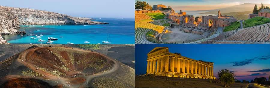 Lampedusa, Taormina, Etna e Valle de  Templi Agrigento - via Getty Images