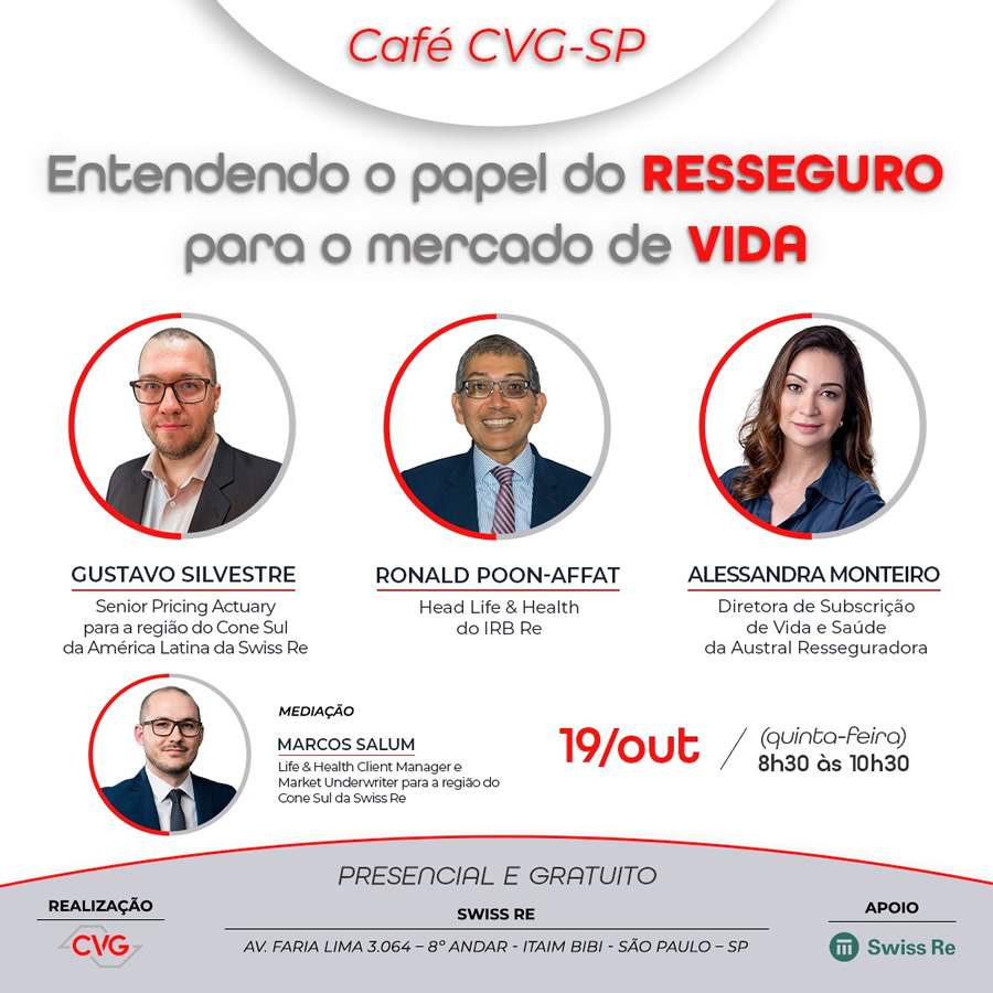 Caf&eacute; CVG-SP discutir&aacute; papel do Resseguro para o mercado de Vida