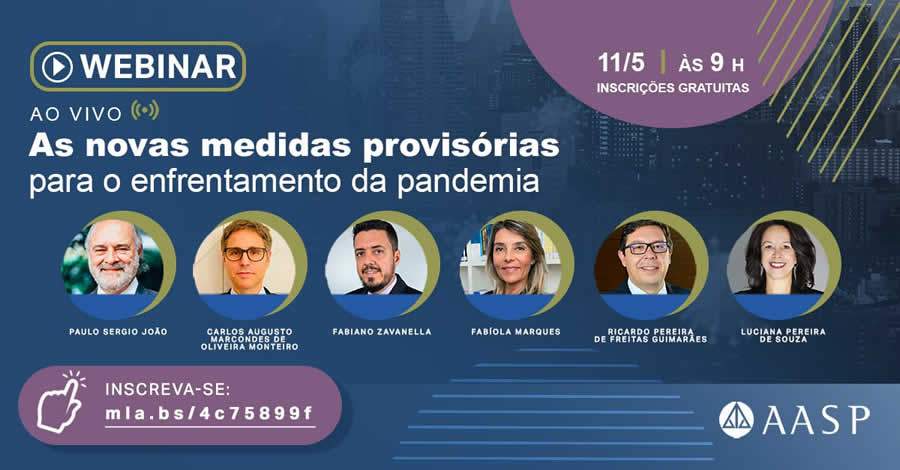 Webinar gratuito: 'As novas medidas provis&oacute;rias para o enfrentamento da pandemia'