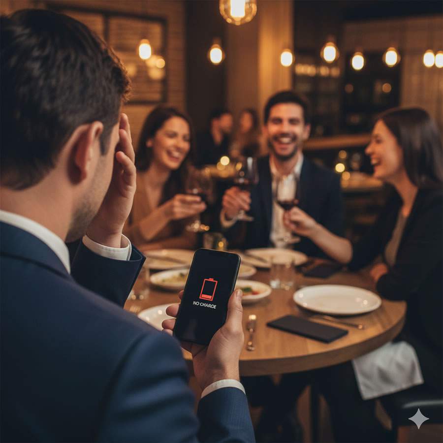 Bateria vazia do cliente é um dos gargalos de faturamento do comércio noturno (DKCom IA)