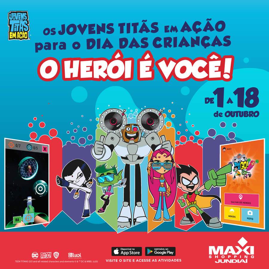 No Mês das Crianças, Maxi Shopping Jundiaí traz aventura virtual “Jovens Titãs em Ação”