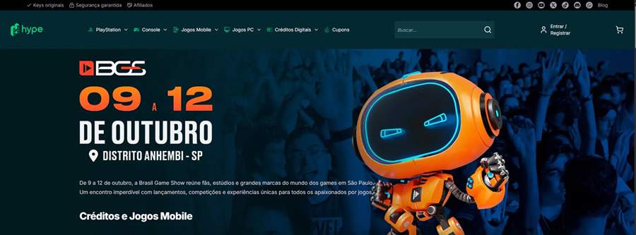 Level Up e BGS lançam loja virtual oficial na Hype Games