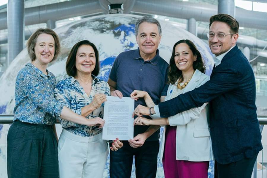 Jennie Dodson (WBCSD), Marina Grossi, Dan Ioscphe, Bruna Cerqueira e Karl Vella (WMBC) - Foto: Divulgação CEBDS