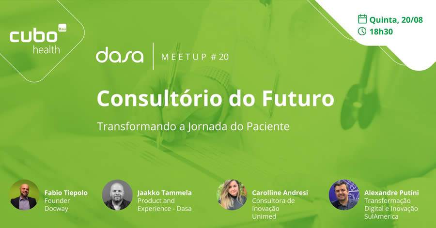 Meetup Online do Cubo Itaú vai discutir o consultório médico do futuro