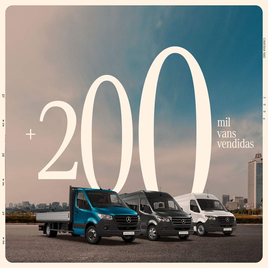 Mercedes-Benz celebra 200 mil vans vendidas no Brasil e linha Sprinter &eacute; sin&ocirc;nimo da categoria