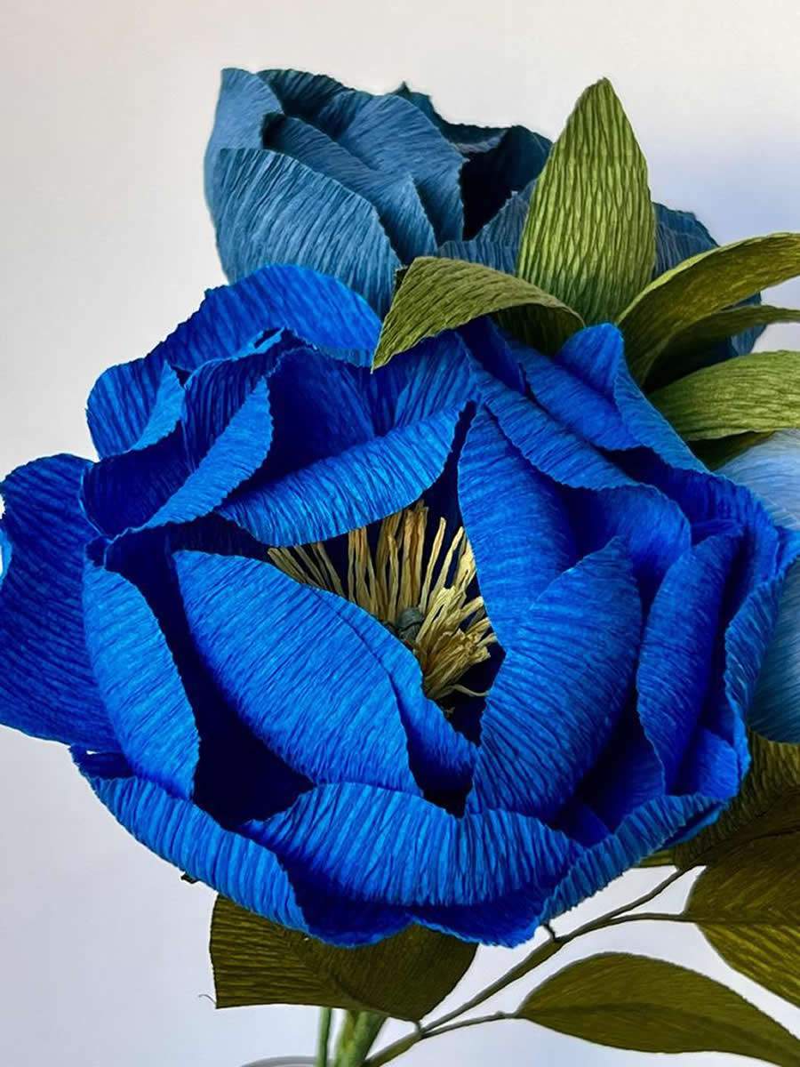 Flor de papel crepom italiano criada por L&eacute;a Tande - Divulga&ccedil;&atilde;o