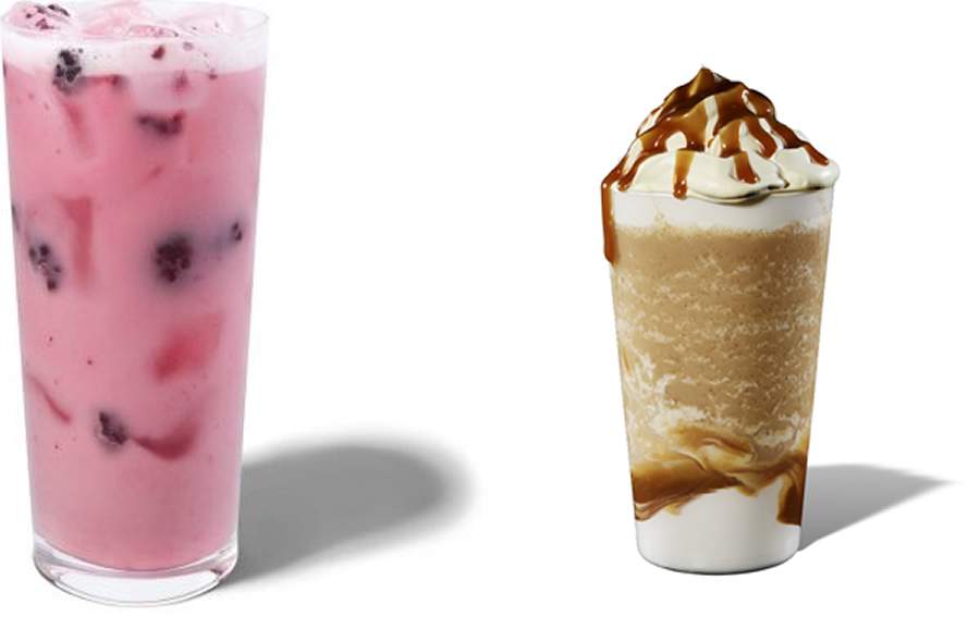 Violet Drink e Ultra Caramel Frappuccino - Starbucks