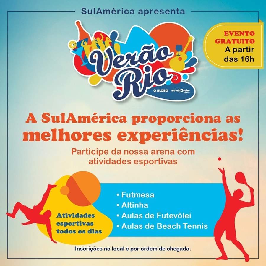 SulAm&eacute;rica patrocina Ver&atilde;o Rio 2024 com o objetivo de oferecer divers&atilde;o e atividade f&iacute;sica para a popula&ccedil;&atilde;o carioca