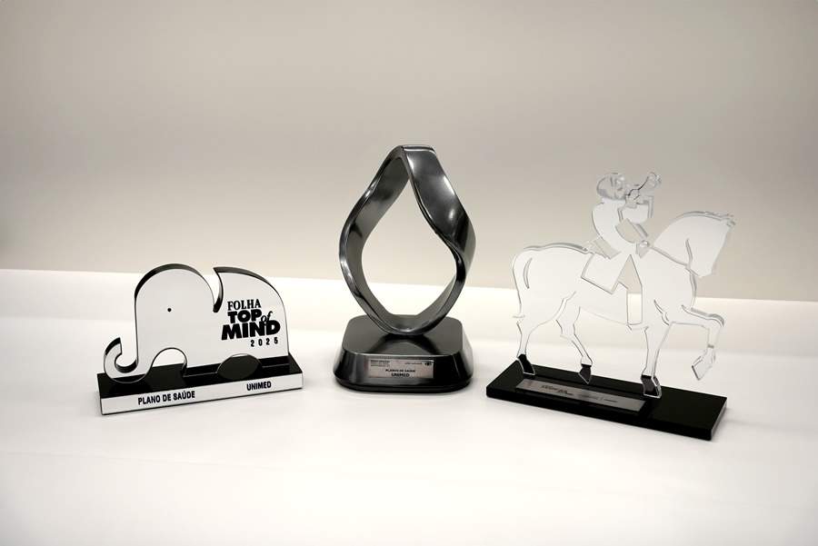 Os pr&ecirc;mios Folha Top of Mind, BandNews Marcas Mais Admiradas e Estad&atilde;o Marcas Mais conquistados pela Unimed