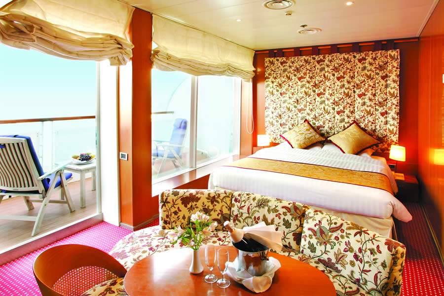 Cabine com varanda do navio Costa Victoria - Divulgação