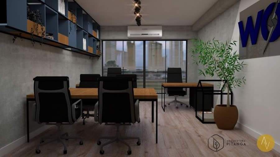 Escritório compacto com muito conforto