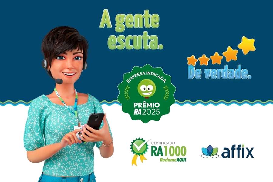 Affix é finalista do Prêmio Reclame Aqui pela 6ª vez e mantém Selo RA1000