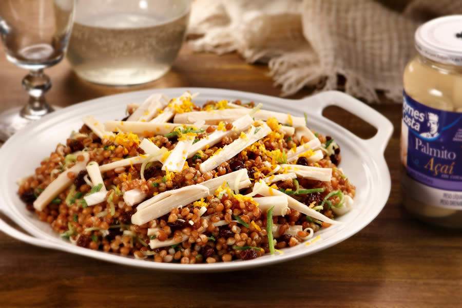 SALADA DE TRIGO, PALMITO E RASPAS DE LARANJA - Créditos das fotos: Gomes da Costa/Divulgação