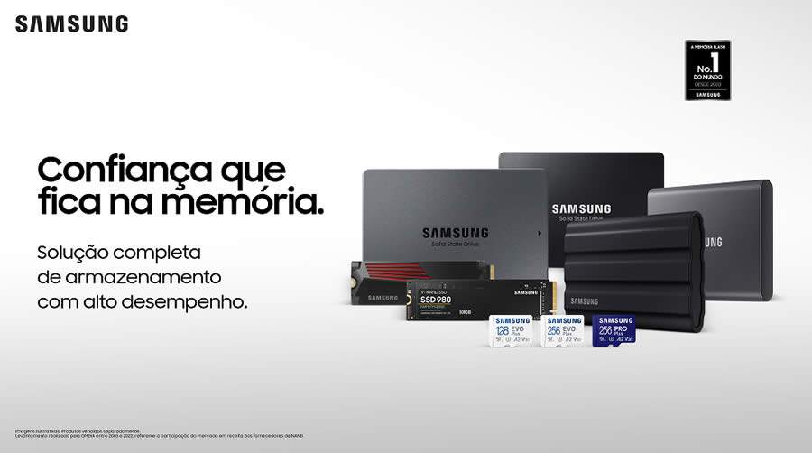 Samsung lan&ccedil;a dispositivos de mem&oacute;ria e armazenamento pela primeira vez no Brasil