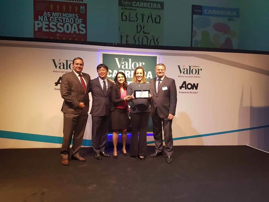  José Luis Franco, Diretor Comercial Corporate, Masaaki Itakura, Diretor Executivo de Estratégia Corporativa, Marcela Vavassori, Coordenadora de Recursos Humanos, Juliana Zan, Gerente de Recursos Humanos, e José Adalberto Ferrara, Presidente