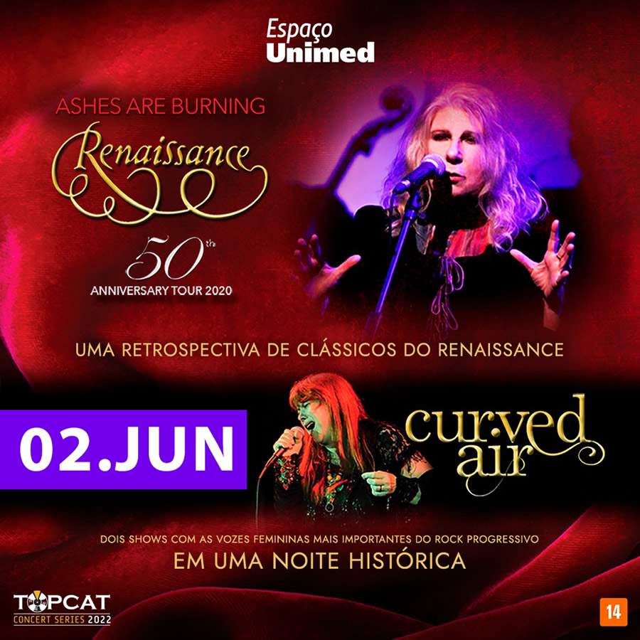 Renaissance e Curved Air se apresentam no Espa&ccedil;o Unimed