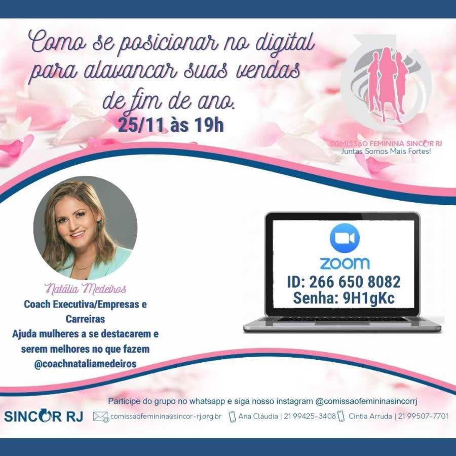 Comissão Feminina do Sincor-RJ realiza evento online