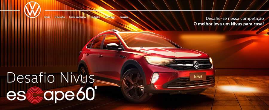 Volkswagen anuncia desafio gratuito com Escape 60: vencedor ganha um Nivus!