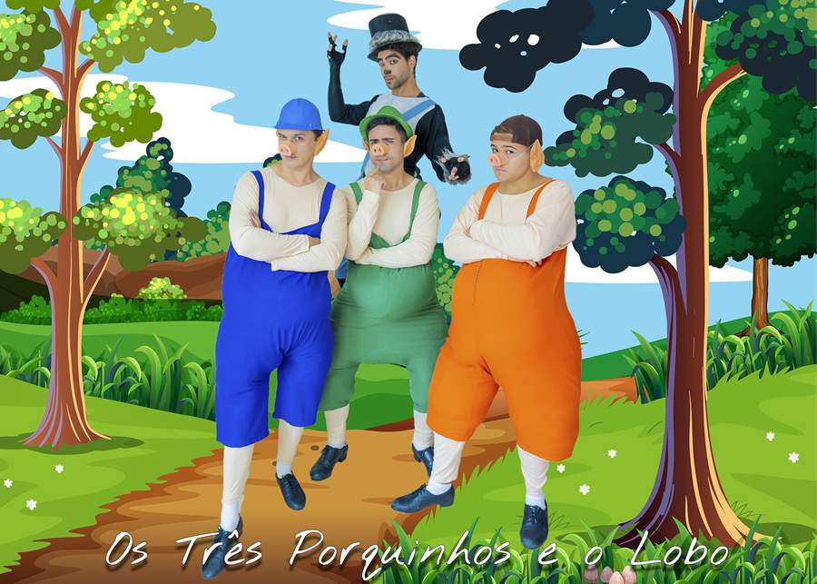 Teatro Playcenter Family apresenta versão repaginada do clássico Os Três Porquinhos e o Lobo