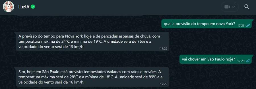 Luzia, a assistente de IA para WhatsApp mais utilizada no mundo, recebe previsões meteorológicas em tempo real e um novo visual