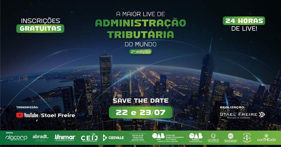 Maior LIVE de Administra&ccedil;&atilde;o Tribut&aacute;ria do mundo conta com o APOIO da Sigcorp Gest&atilde;o e Tecnologia