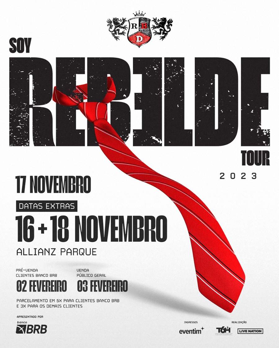 Devido a Grande Demanda dos Fãs do Brasil, RBD Anuncia Terceira Data da Turnê Internacional Soy Rebelde Tour 2023 em São Paulo
