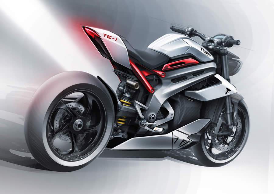 Esbo&ccedil;o do prot&oacute;tipo das futuras motos el&eacute;tricas da Triumph