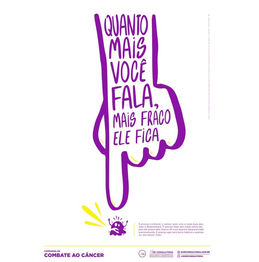 Cartaz da campanha de combate ao c&acirc;ncer. | Imagem: Divulga&ccedil;&atilde;o