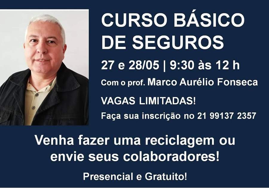 Curso B&aacute;sico de Seguros gratuito acontece em maio no Rio de Janeiro