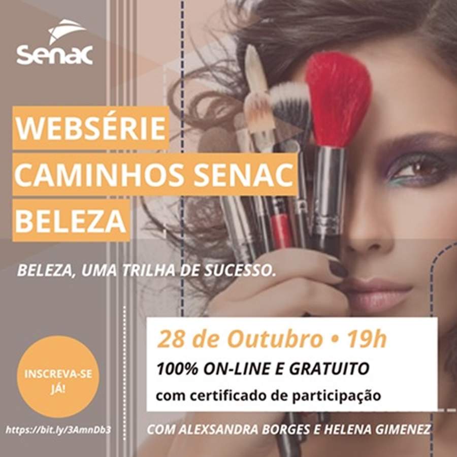 Senac RJ de Cabo Frio promove webpalestra gratuita sobre a &aacute;rea de beleza