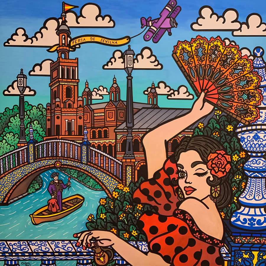 Obra "La Sevillana" da artista visual Carol Poci - UP Time Art Gallery