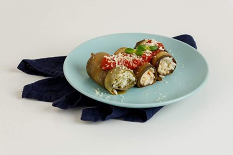  Roll de berinjela com arroz - Divulga&ccedil;&atilde;o 