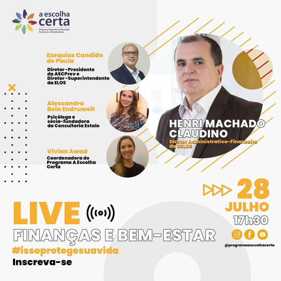 Live abordará a importância das finanças para o bem-estar familiar