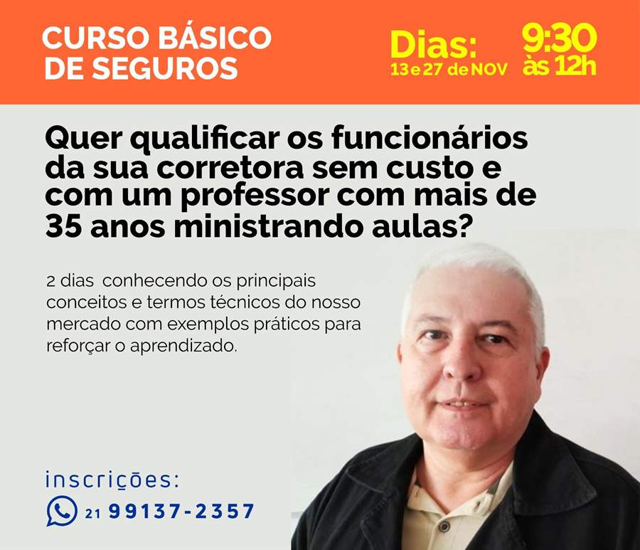 Curso B&aacute;sico de Seguros gratuito acontece em novembro no Rio de Janeiro