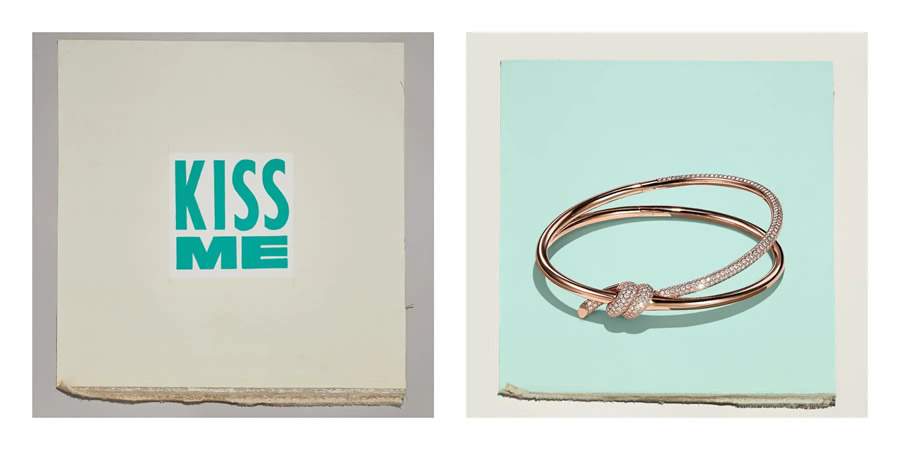 Pulseira Tiffany Knot em ouro rosa com diamantes