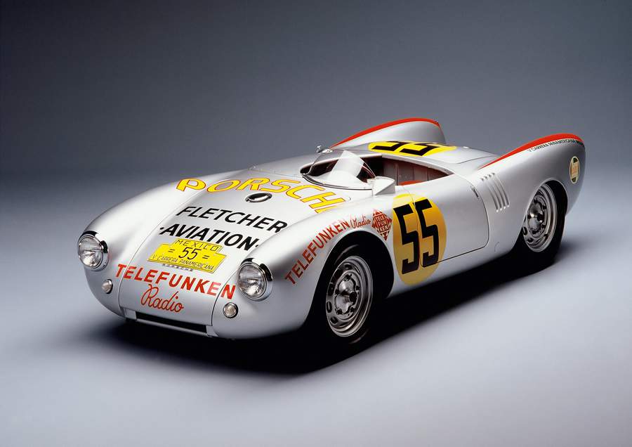  Porsche 550 Spyder, que venceu a Carrera Panamericana no M&eacute;xico, em 1954, vai inspirar pintura da Porsche F&oacute;rmula E - Porsche/Divulga&ccedil;&atilde;o